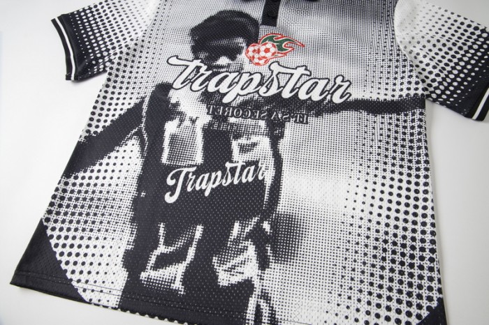 Oversized American Street Style Halftone Portrait Printed Polo Jersey T-Shirt 2 colors 29080780