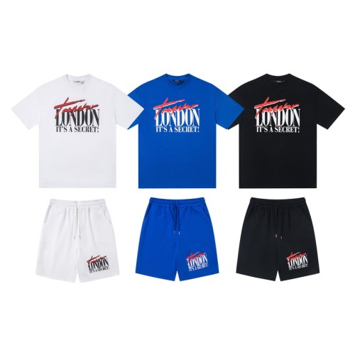 American Trend Printed Letter Heavyweight Tee & Shorts Set 3 colors 29080282