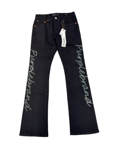 1:1 quality version Side Cursive Letter Logo Rhinestone Flared Jeans 29080664