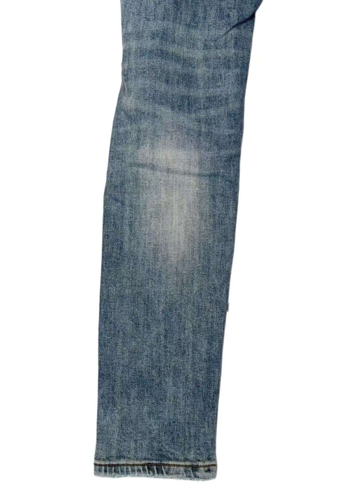 1:1 quality version Classic Big Letter Black Patch Ripped Jeans 29080654