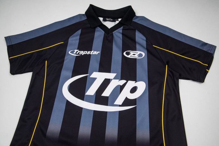 Urban Streetwear Black And Blue Stripe Gradient 17 Number Printed Jersey T-Shirt 29080810