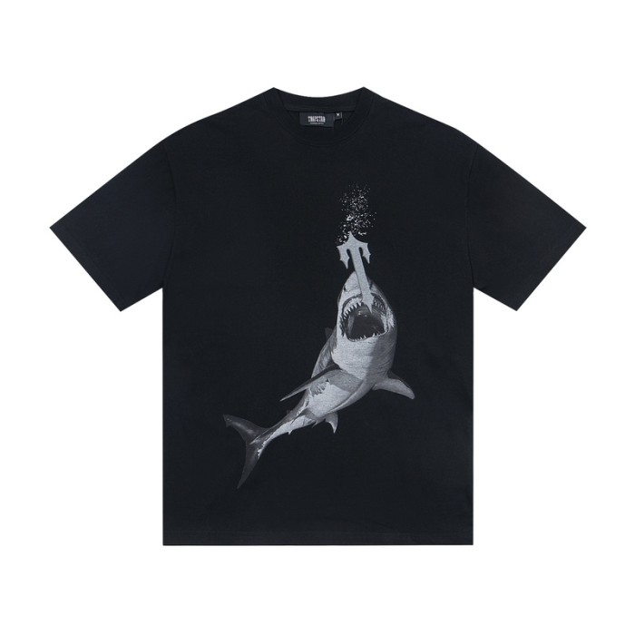 High Street Shark Hook Direct Print Loose T-Shirt 2 colors 29080215