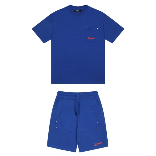 American Trendy Brand Letter Pocket Embroidery Tee & Shorts Set 3 colors 29080429