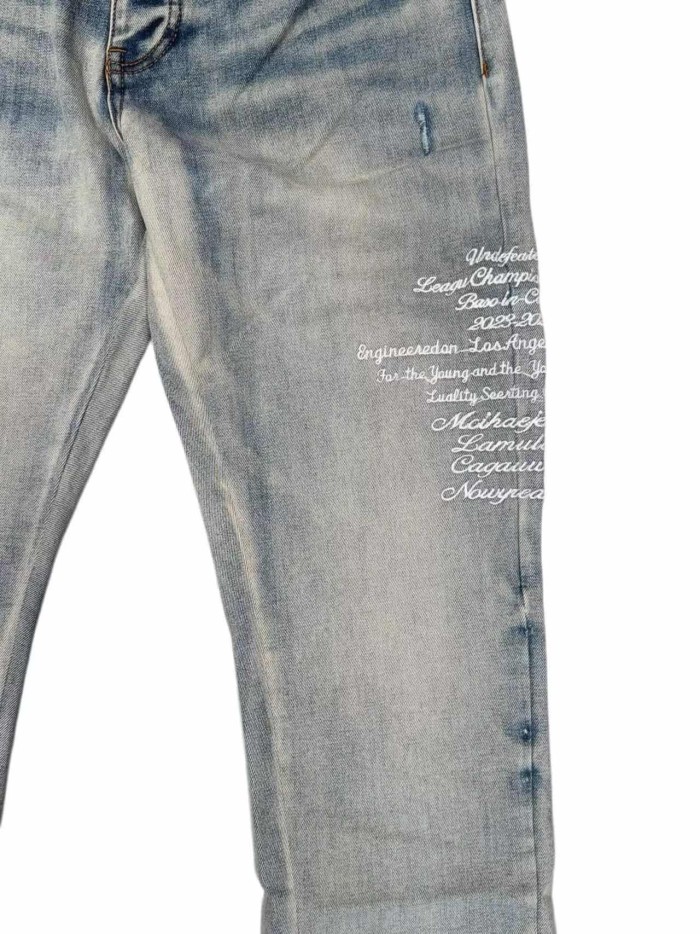 1:1 quality version Colorful Preppy Letter Slogan Embroidery Jeans 29080650