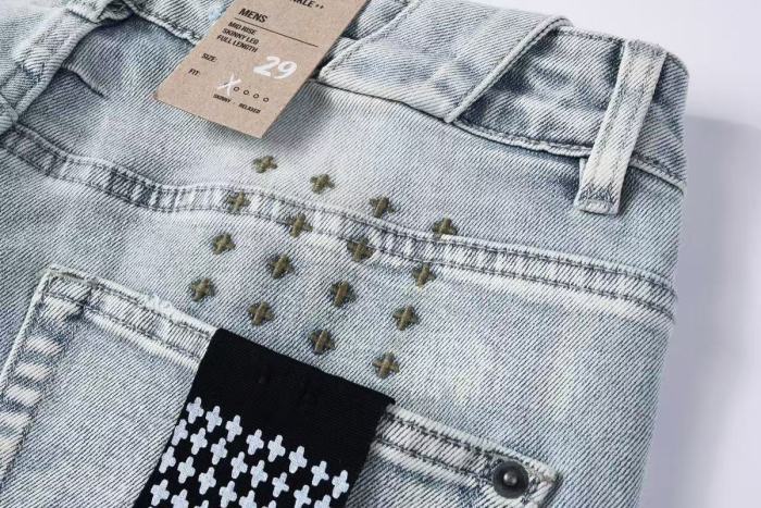 1:1 quality version Heavy Abraded Tight Ripped Jeans 29080463
