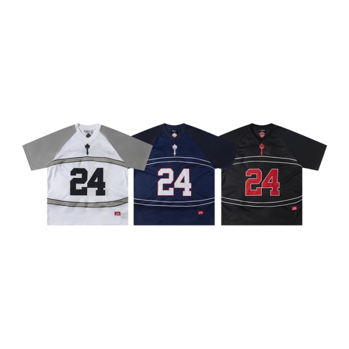 American Street Style 24 Printed Mesh Basketball Jersey Tee & Shorts Set 3 colors 29080466