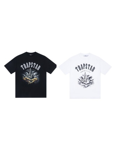 Relaxed Fit Urban Streetwear Gothic Letter And Cityscape Print T-Shirt 2 colors 29080243