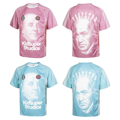 Oversized American Street Style Trapstar X Kidsuper Studios Printed Jersey T-Shirt 2 colors 29080631