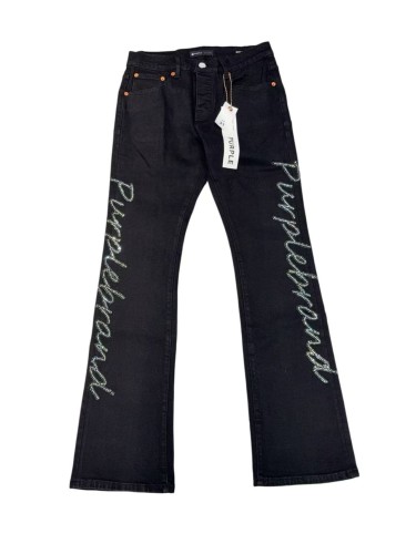 1:1 quality version Side Cursive Letter Logo Rhinestone Flared Jeans 29080664