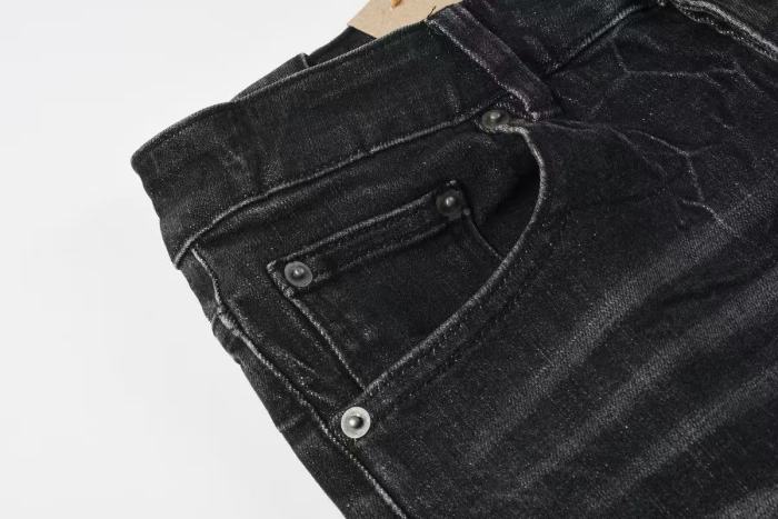 1:1 quality version Retro Cat Whisker Logo Faded Ripped Jeans 29080458