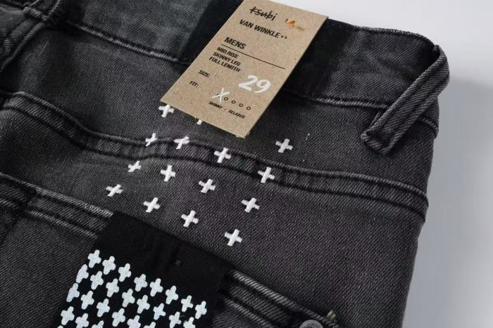 1:1 quality version Charcoal Vintage Cat Whisker Slim Fit Jeans 29080462
