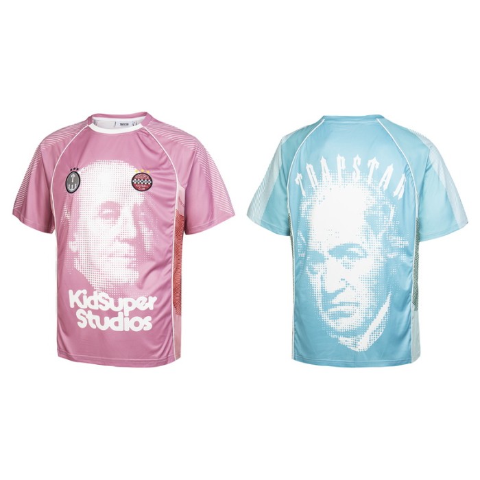 Oversized American Street Style Trapstar X Kidsuper Studios Printed Jersey T-Shirt 2 colors 29080631