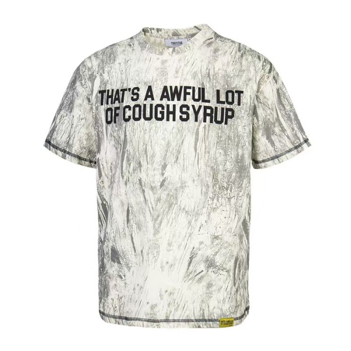 Oversized American Street Style Tie-Dye Letter T-Shirt 3 colors 29080748