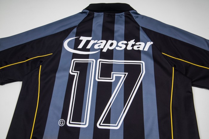 Urban Streetwear Black And Blue Stripe Gradient 17 Number Printed Jersey T-Shirt 29080810