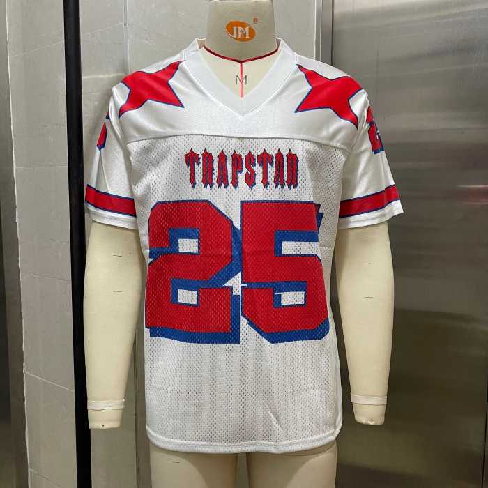 Oversized Urban Streetwear Star Motif Letter And Number Printed Mesh Jersey T-Shirt 2 colors 29080799