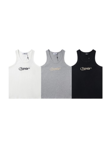 High Street Ribbed Fabric Arrow Logo Embroidered Tank Top Vest 3 colors 29082075
