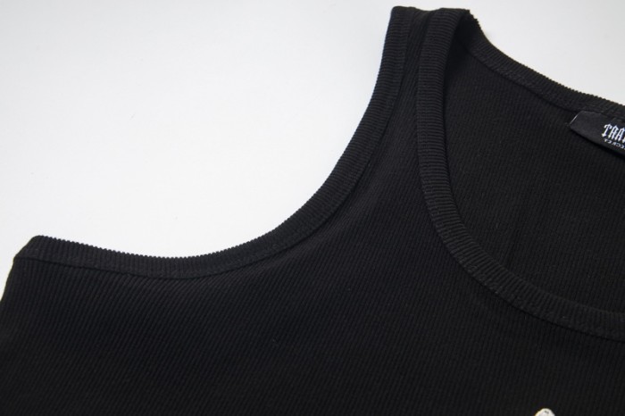 Relaxed Fit American Street Style Ribbed Fabric Trapstar Logo Embroidered Tank Top Vest 29082071