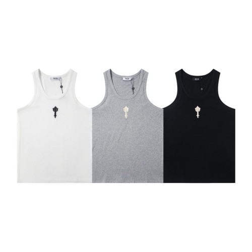 Relaxed Fit American Street Style Ribbed Fabric Trapstar Logo Embroidered Tank Top Vest 29082071