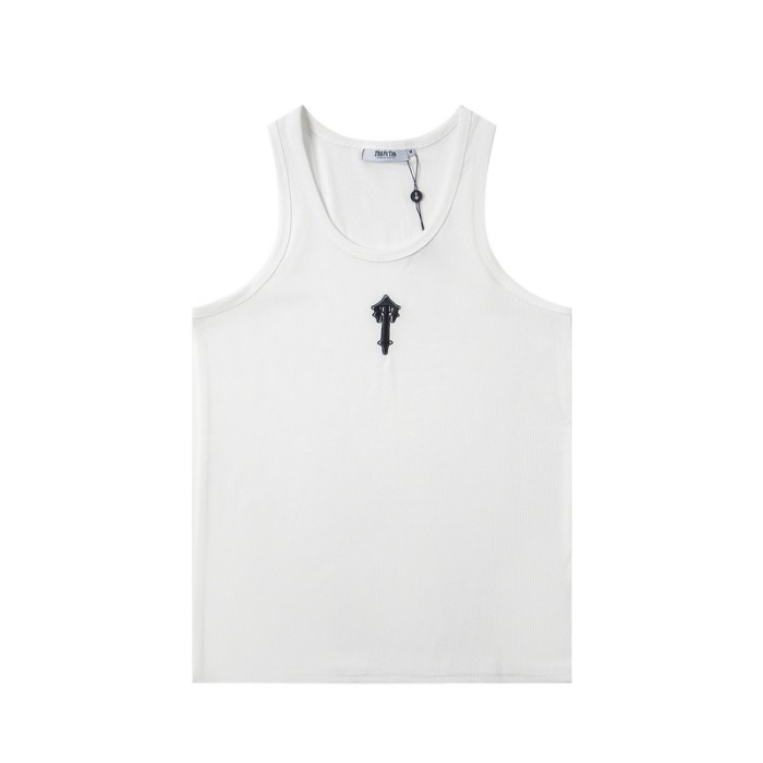 Relaxed Fit American Street Style Ribbed Fabric Trapstar Logo Embroidered Tank Top Vest 29082071