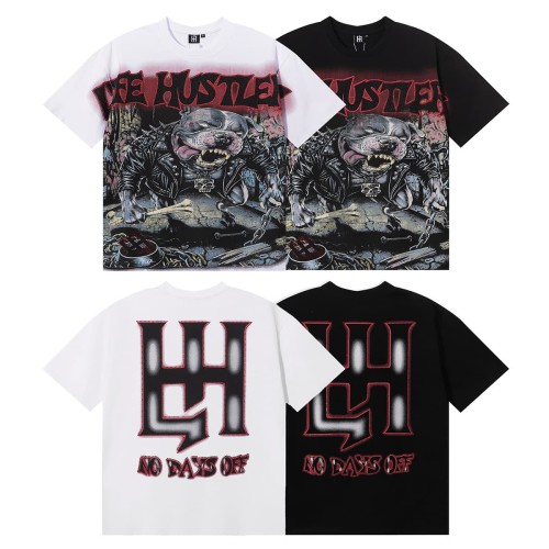 Hardcore Leather Pitbull Rhinestone Print Tee 2 colors 29082349