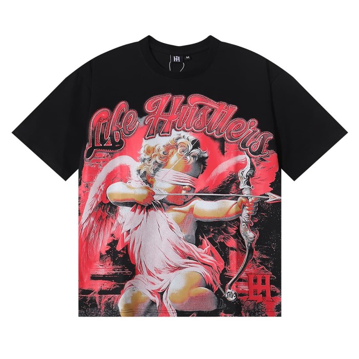 Blindfolded Cupid Archery Rhinestone Print Tee 2 colors 29082343