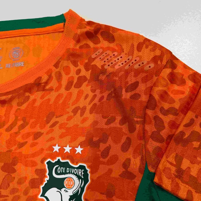2026/2027 Ivory Coast Orange Leopard Print Home Authentic Jersey 29082272