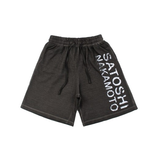 Letter Printed Drawstring Casual Washed Shorts 29082412