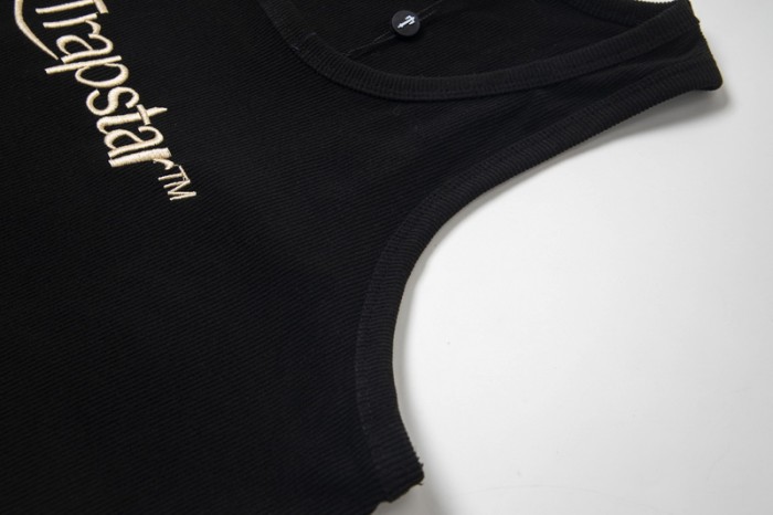 High Street Ribbed Fabric Arrow Logo Embroidered Tank Top Vest 3 colors 29082075