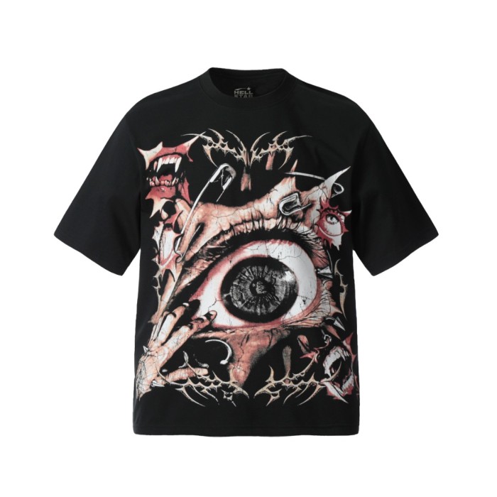 Thorn Gaze Eye Print Washed Tee 29090183