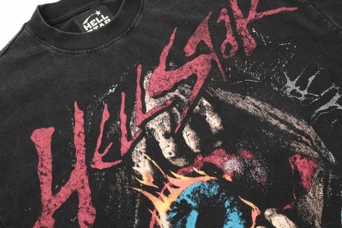 Flame All-Seeing Eye Print Washed Tee 29090190
