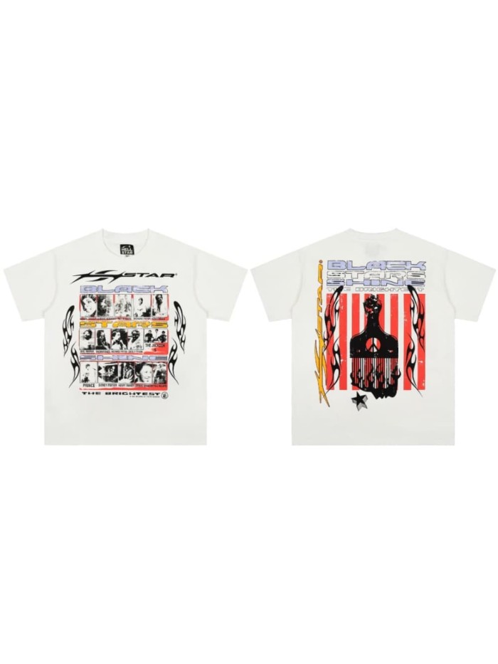Legendary Figure Collage Print Washed Tee 29090168