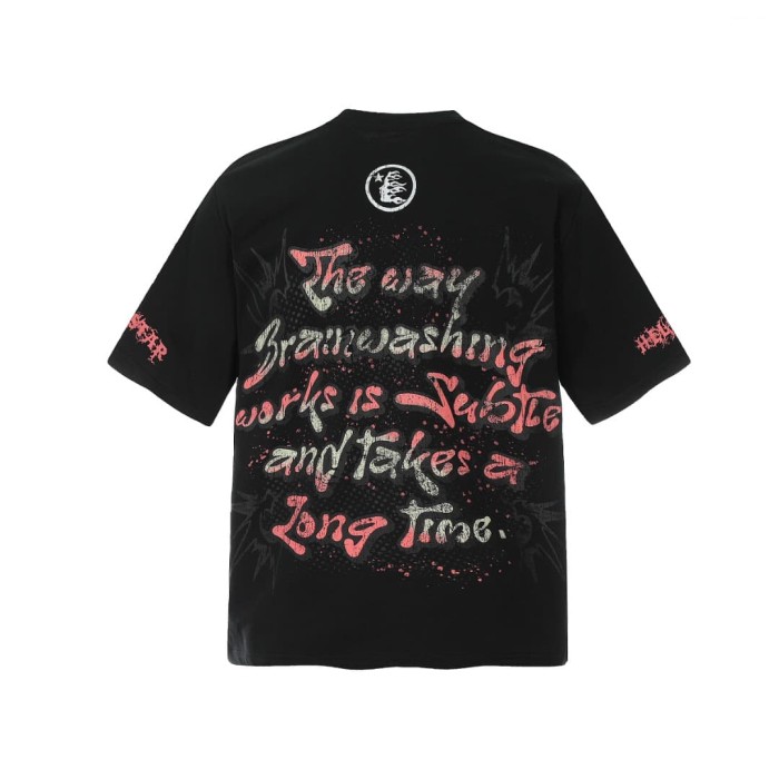 Spiked Demon Skull Print Washed Tee 29090179