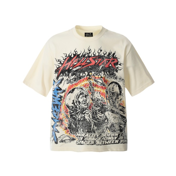 Flame Space Conflict Print Washed Tee 29090191