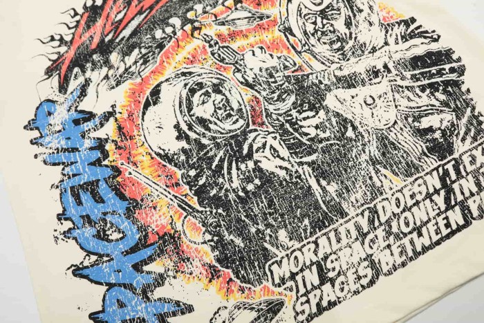 Flame Space Conflict Print Washed Tee 29090191