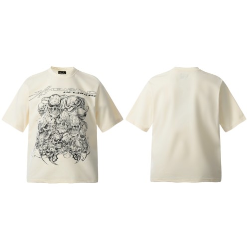 Group Skull Line Art Print Washed Tee 29090184