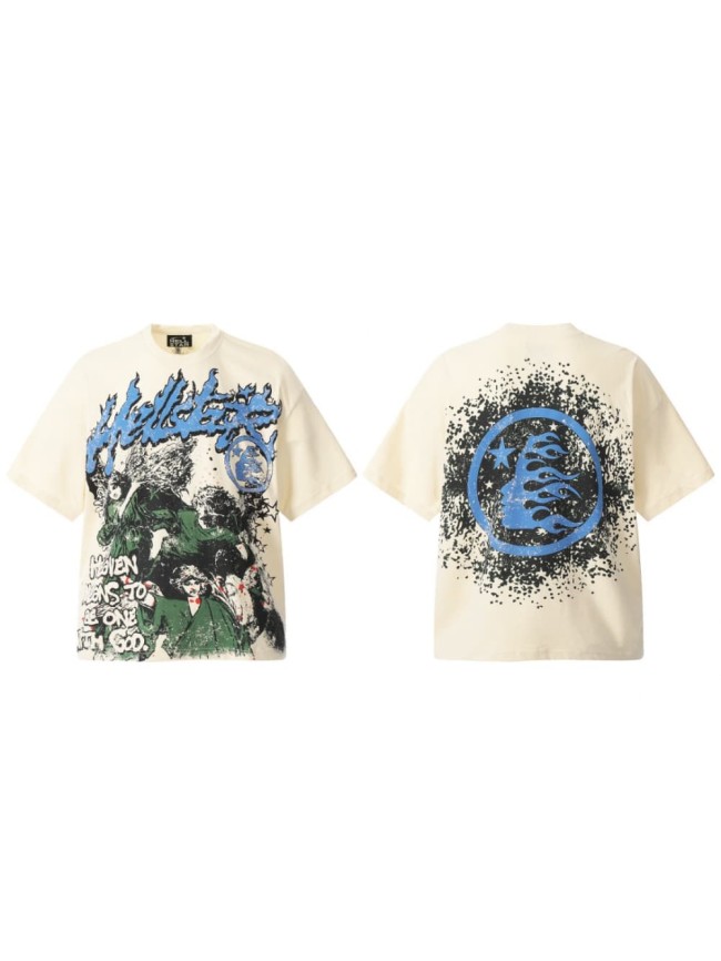 Green Robe Religious Angel Print Washed Tee 29090193