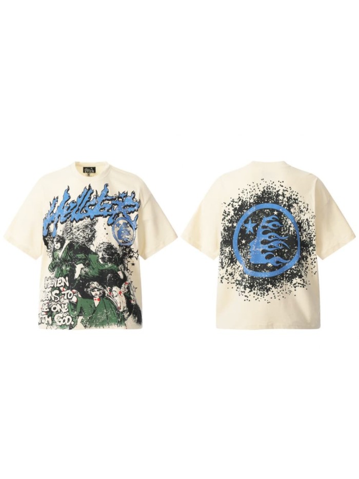 Green Robe Religious Angel Print Washed Tee 29090193