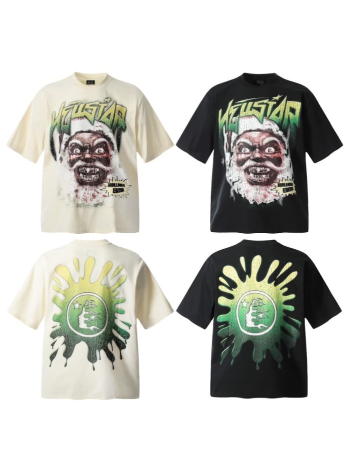 Dark Santa Claus Print Washed Tee 2 colors 29090166