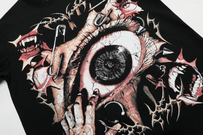 Thorn Gaze Eye Print Washed Tee 29090183