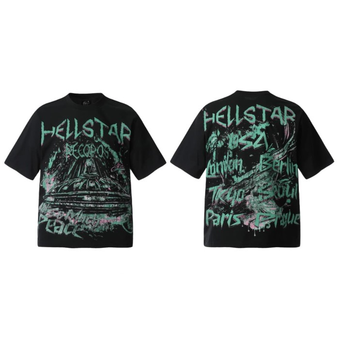 Pink & Green Graffiti UFO Print Washed Tee 29090173