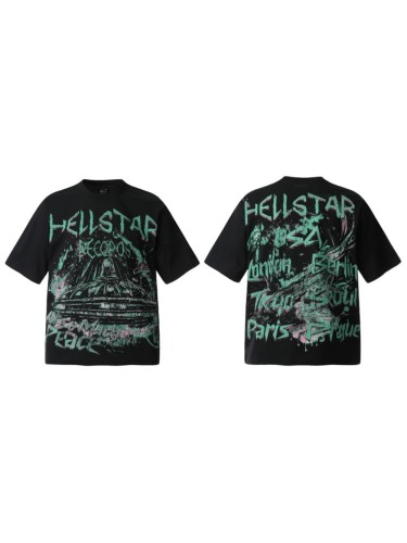 Pink & Green Graffiti UFO Print Washed Tee 29090173