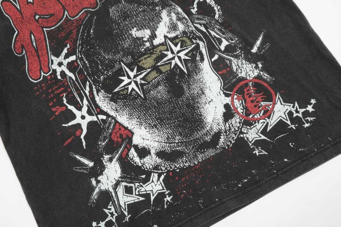 Starburst Masked Figure Print Washed Tee 29092393