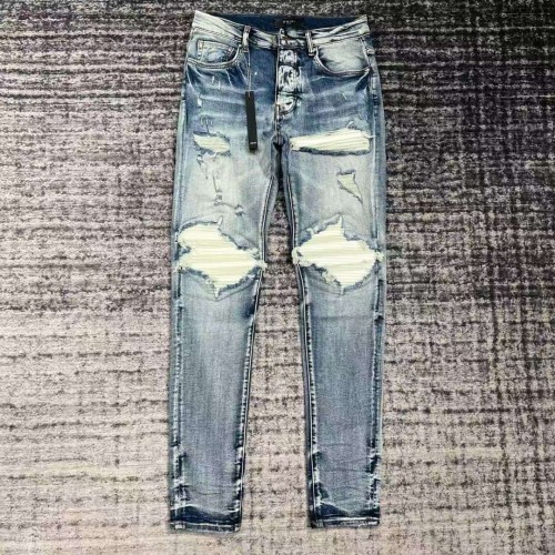 1:1 quality version White Flock Ripped Washed Slim-fit Jeans 29091966