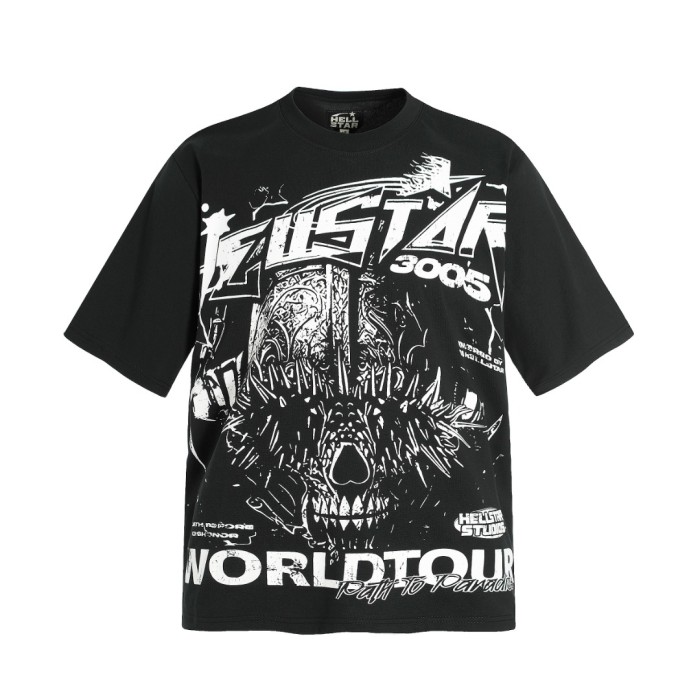 Alien Fanged Beast Print Washed Tee 29092399