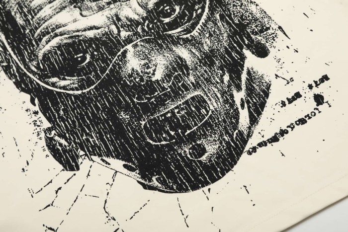 Mask Figure Sketch Print Washed Tee 29092378