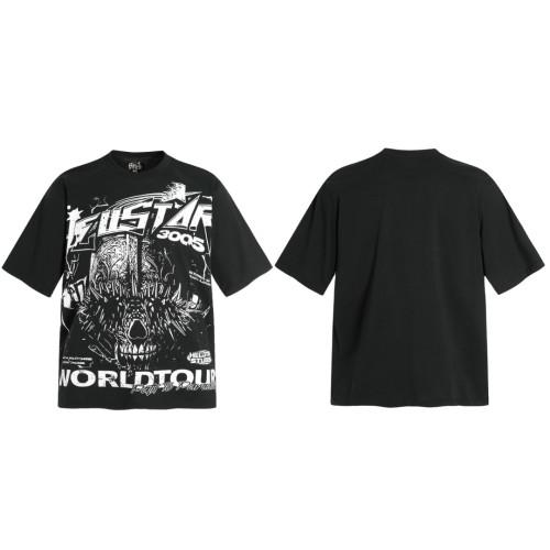 Alien Fanged Beast Print Washed Tee 29092399