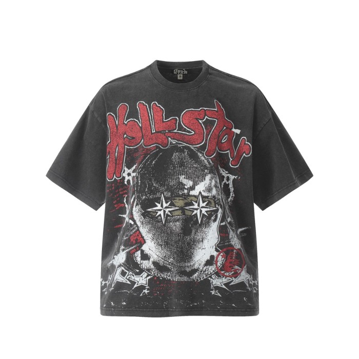 Starburst Masked Figure Print Washed Tee 29092393
