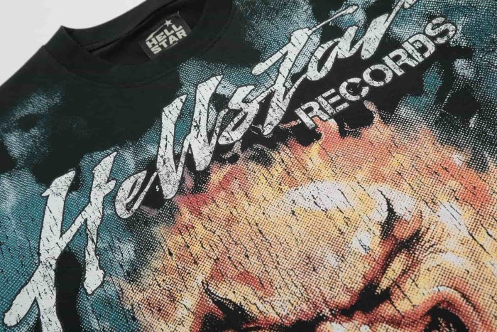 Cloudy Sun Demon Print Washed Tee 29092400