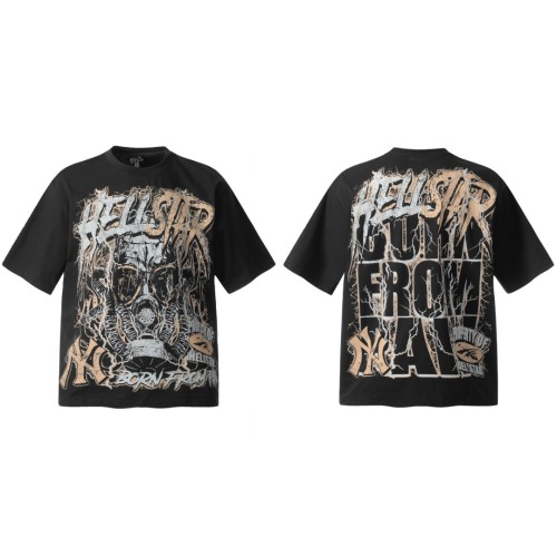 Lightning Gas Mask Print Washed Tee 29092385