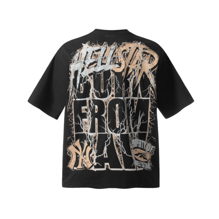 Lightning Gas Mask Print Washed Tee 29092385
